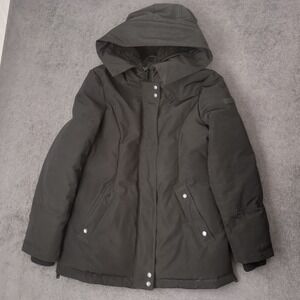 Sam Edelman Down Parka Jacket Coat Hooded Women's Size Small Black Warm Winter